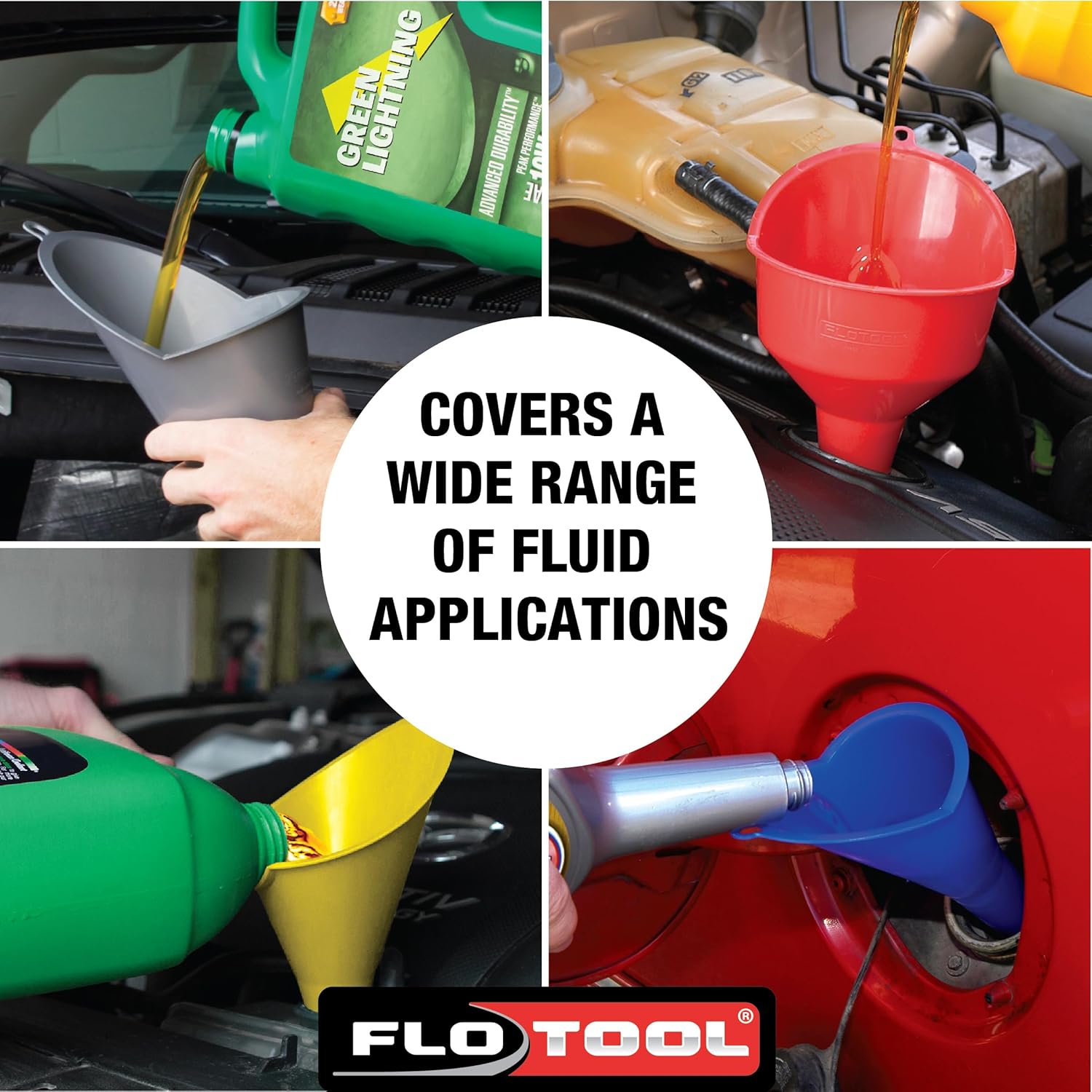 FloTool 10712MX4 Super Quad Funnel for Oil, Lubricant and Other Fluids, 4pk - Image 7