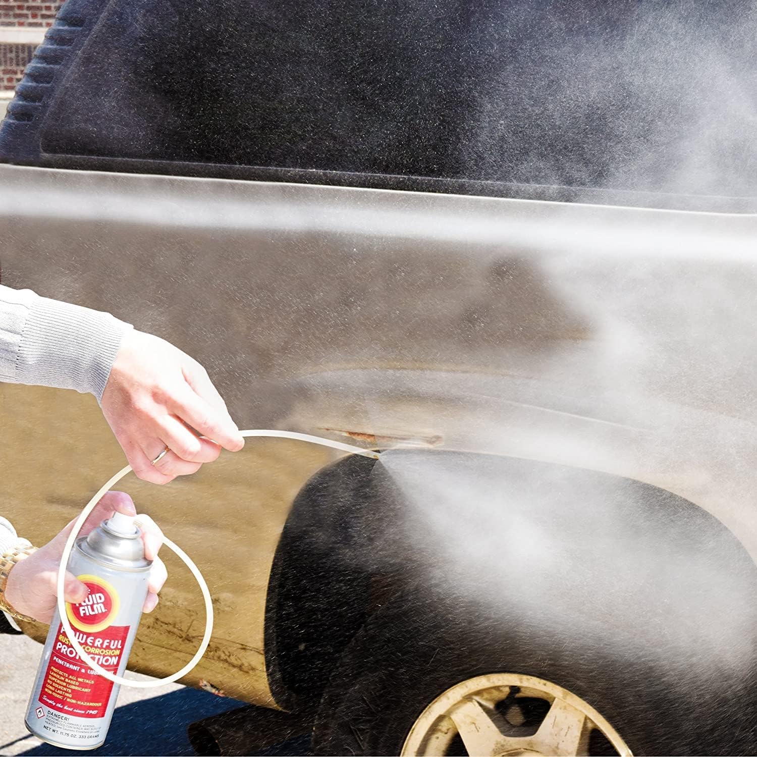 Fluid Film Rust & Corrosion Protection Aerosol Spray with a DU-Most 24" Extension Hose & Nozzle, Metal Surface Penetrant & Lubricant for Marine/Automotive/Industrial/Home, 11.75 Oz (Pack of 4) - Image 5