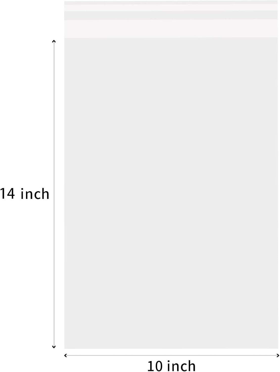 Clear Resealable Cellophane Plastic Bags Self Adhesive for Packaging Shirts, Clothing and Products,100 Pcs 10x14 Inches Self Sealing Cellophane Bags - Image 3