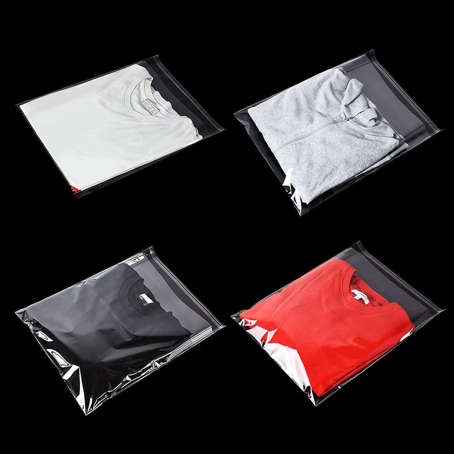 Clear Resealable Cellophane Plastic Bags Self Adhesive for Packaging Shirts, Clothing and Products,100 Pcs 10x14 Inches Self Sealing Cellophane Bags - Image 7